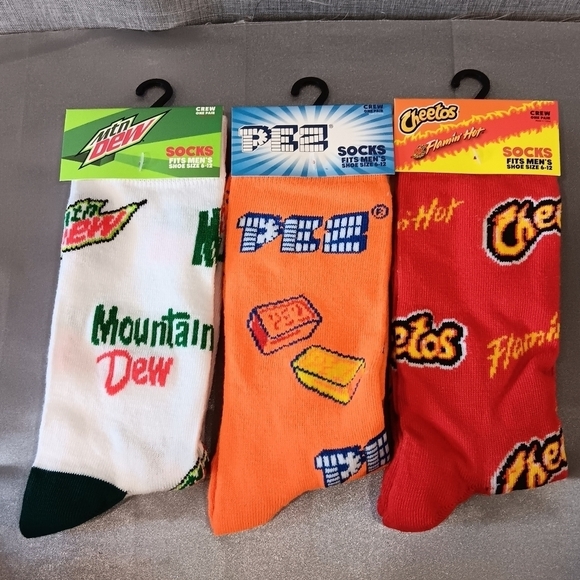 Character Snack Advertising Socks Lot of 3 Pairs - Picture 1 of 2